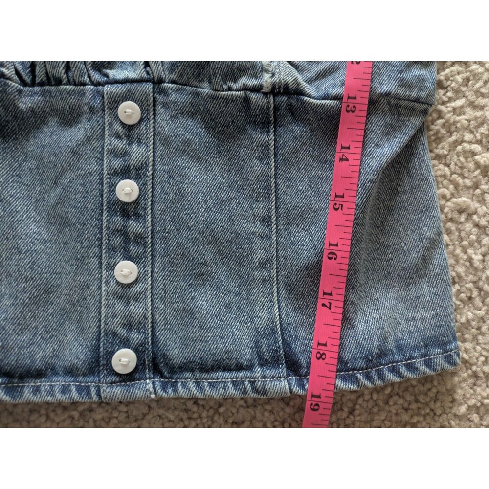 NWT Le Lis Denim Distressed Shirred Back Cropped Tank Top Sz M - Picture 8 of 8